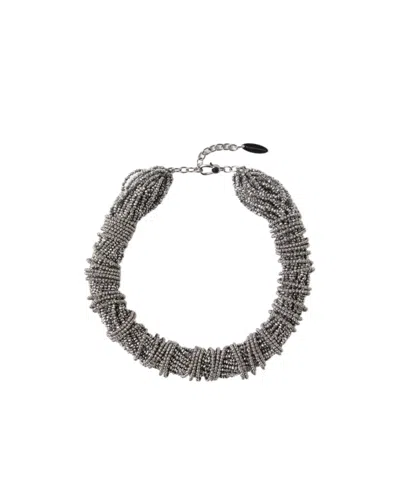 Brunello Cucinelli Vetro And Sterling Silver Choker In Metallic