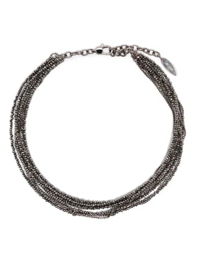 Brunello Cucinelli Vetro And Sterling Silver Necklace