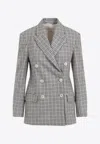 Brunello Cucinelli Double-breasted Virgin Wool Jacket With Check Pattern