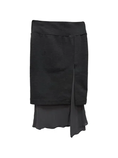 Pre-owned Brunello Cucinelli Vintage 2010s Grey Pencil Skirt In Gray