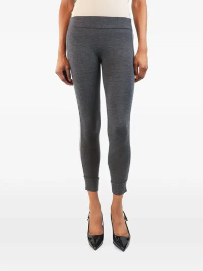 Pre-owned Brunello Cucinelli Vintage Bead-embellished Leggings In Gray