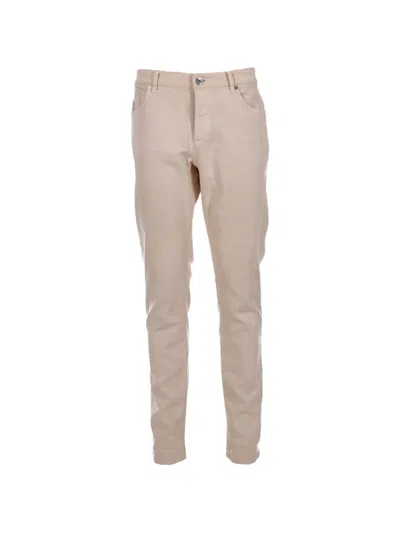 Pre-owned Brunello Cucinelli Vintage Button-fastening Trousers In Neutral
