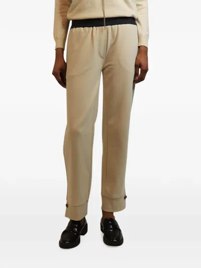 Pre-owned Brunello Cucinelli Vintage Button-cuff Track Pants In Neutral