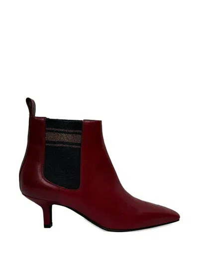 Pre-owned Brunello Cucinelli Vintage Chelsea Ankle Boots In Red