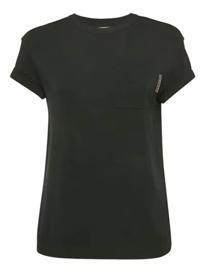 Pre-owned Brunello Cucinelli Vintage Chest-pocket T-shirt In Black