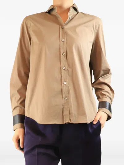 Pre-owned Brunello Cucinelli Vintage Cotton Shirt In Brown