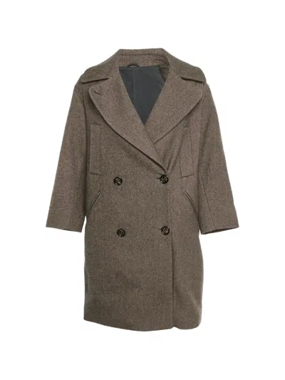 Pre-owned Brunello Cucinelli Vintage Double-breasted Coat In Brown