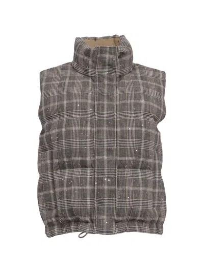 Pre-owned Brunello Cucinelli Vintage Drawstring-detail Gilet In Gray