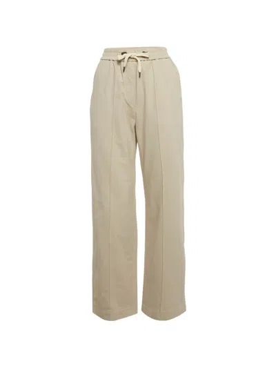 Pre-owned Brunello Cucinelli Vintage Drawstring Straight-leg Trousers In Neutral