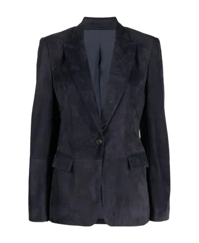 Brunello Cucinelli Vintage Effect Blazer In Blue