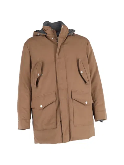 Pre-owned Brunello Cucinelli Vintage Flap-pocket Cotton Jacket In Brown
