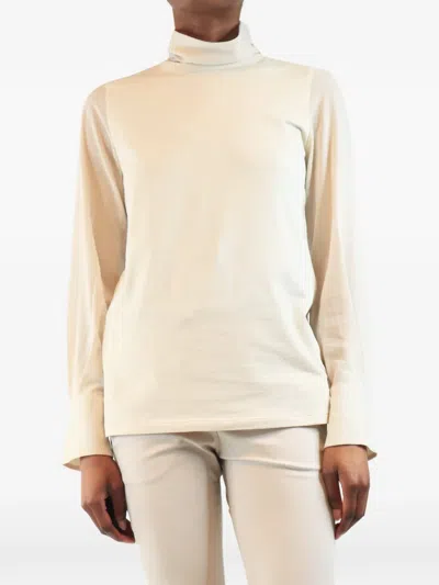 Pre-owned Brunello Cucinelli Vintage High-neck Long-sleeve Top In Neutral