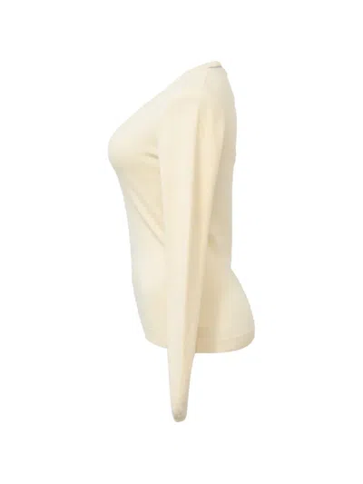 Pre-owned Brunello Cucinelli Vintage Long-sleeve V-neck Sweater In Neutral