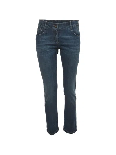 Pre-owned Brunello Cucinelli Vintage Low-rise Straight-leg Jeans In Blue