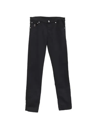 Pre-owned Brunello Cucinelli Vintage Mid-waist Slim-fit Jeans In Black