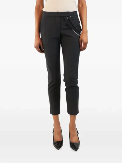 Pre-owned Brunello Cucinelli Vintage Monili Chain-detail Cropped Trousers In Gray
