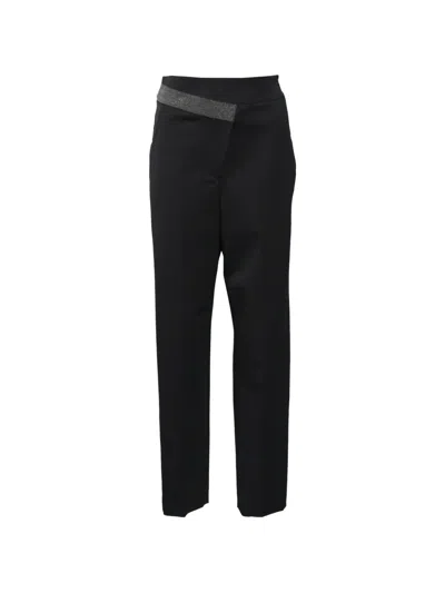 Pre-owned Brunello Cucinelli Vintage Monili Detailed Trousers In Black