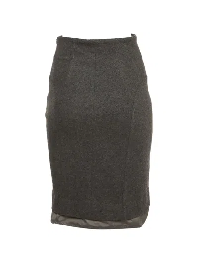Pre-owned Brunello Cucinelli Vintage Panelled-design Pencil Skirt In Gray