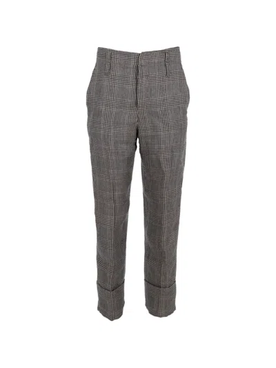Pre-owned Brunello Cucinelli Vintage Patterned Trousers In Black