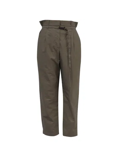 Pre-owned Brunello Cucinelli Vintage Pleated Belted Trousers In Green
