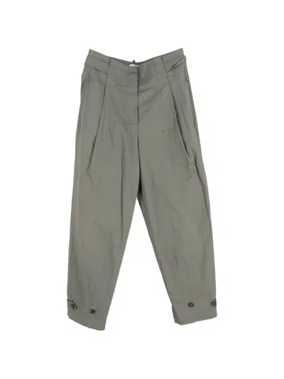 Pre-owned Brunello Cucinelli Vintage Pleated Button-detail Trousers In Gray