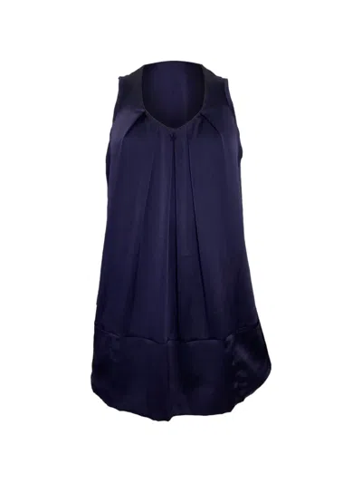 Pre-owned Brunello Cucinelli Vintage Pleated Sleeveless Top In Blue