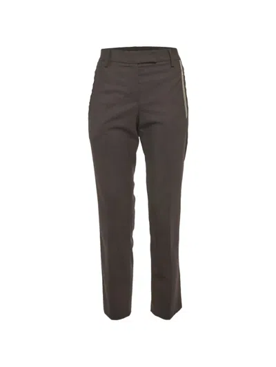 Pre-owned Brunello Cucinelli Vintage Pressed-crease Trousers In Gray