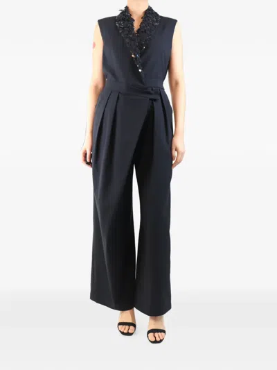 Pre-owned Brunello Cucinelli Vintage Sequin-embellished Jumpsuit In Black