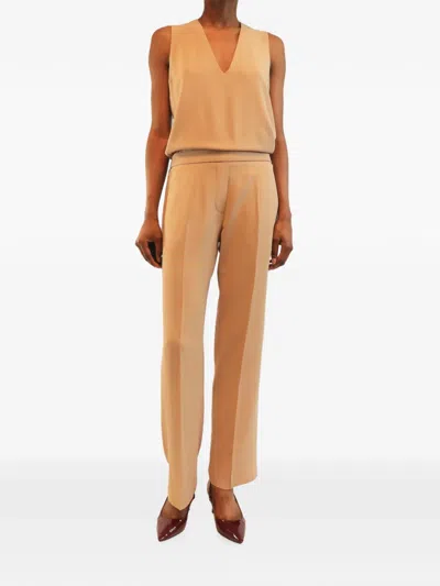 Pre-owned Brunello Cucinelli Vintage Sleeveless V-neck Jumpsuit In Neutral
