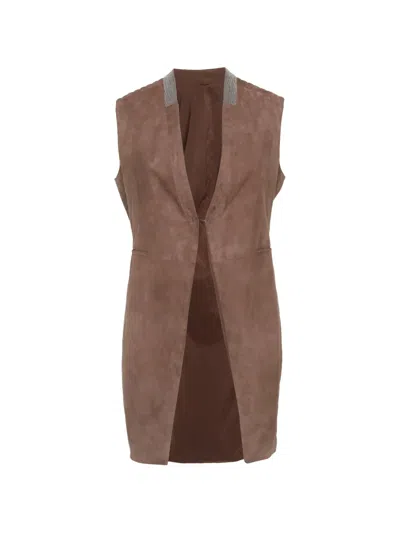 Pre-owned Brunello Cucinelli Vintage Sleeveless Waistcoat In Brown