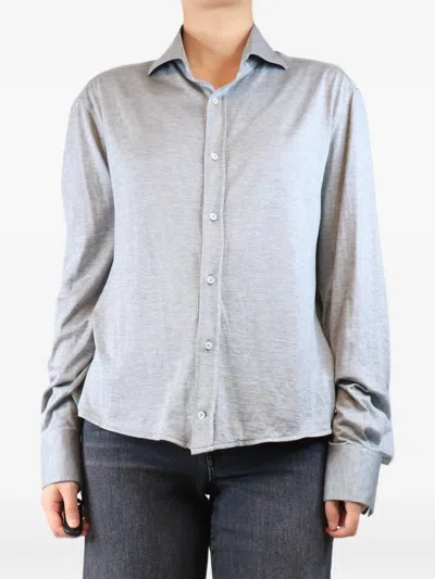 Pre-owned Brunello Cucinelli Vintage Slim-fit Jersey Shirt In Gray