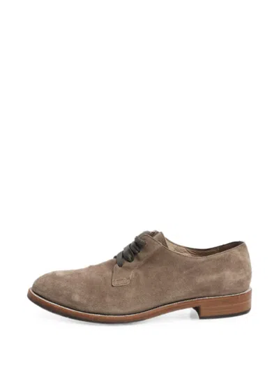 Pre-owned Brunello Cucinelli Vintage Sparkly-trim Lace-up Derby Shoes In Neutral