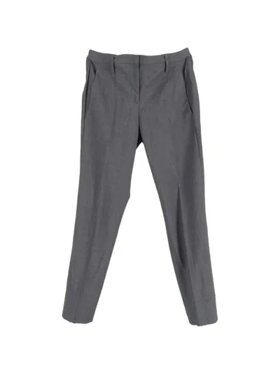 Pre-owned Brunello Cucinelli Vintage Straight-leg Trousers In Gray