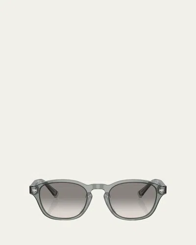 Brunello Cucinelli Vintage-style Acetate Square Sunglasses In Clear