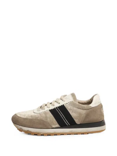 Pre-owned Brunello Cucinelli Vintage Suede Sneakers In Neutral