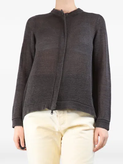 Pre-owned Brunello Cucinelli Vintage Zip-up Cardigan In Brown