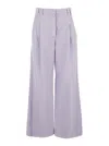 Brunello Cucinelli Violet Pants With Monil Detail On The Loop And Wide Leg