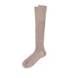 Brunello Cucinelli Virgin Wool And Cashmere Rib-knit Socks In Brown