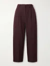 Brunello Cucinelli Virgin Wool And Cotton Pants In Burgundy