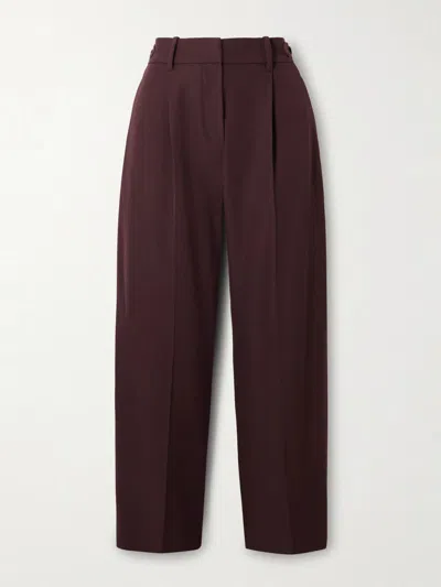 Brunello Cucinelli Virgin Wool And Cotton Pants In Burgundy