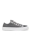 Brunello Cucinelli Virgin Wool And Metallic Leather Sneakers In Grey