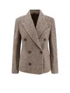 Brunello Cucinelli Virgin Wool And Silk Coat In Brown