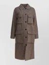 Brunello Cucinelli Virgin Wool And Silk Diagonal Coat In Brown