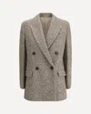 Brunello Cucinelli Virgin Wool And Silk Mélange Jacket In Gray