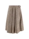 Brunello Cucinelli Virgin Wool And Silk Midi Skirt
