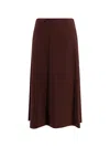 Brunello Cucinelli Virgin Wool And Viscose Skirt In Brown