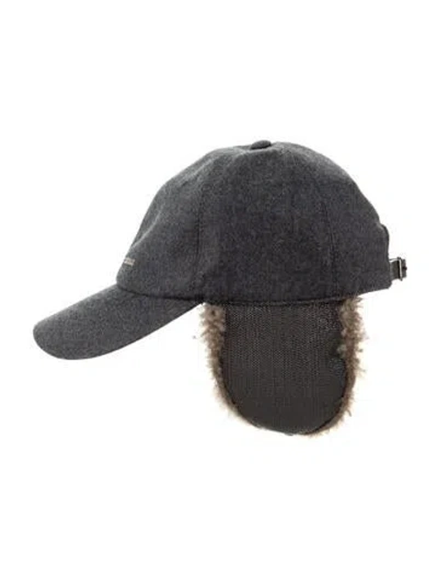 Pre-owned Brunello Cucinelli Virgin Wool Baseball Cap In Gray
