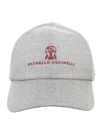 Pre-owned Brunello Cucinelli Virgin Wool Baseball Cap In Gray