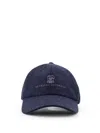 Brunello Cucinelli Grey-blue Wool Baseball Cap Men In Blue