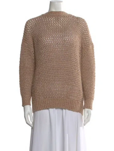 Pre-owned Brunello Cucinelli Virgin Wool Bateau Neckline Sweater In Neutral